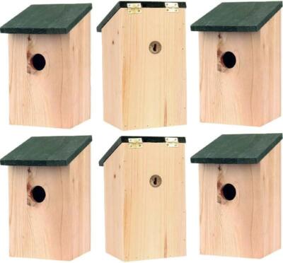 Wooden Bird Nesting Box Sparrow Blue Tit Wild Garden Hanging House ...