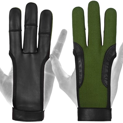 ARCHERS 3 FINGER Handschuh 100 % Leder, rechte Hand, schwarz, blau, grün, rot, gelb