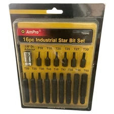 Ampro 16 Pc Industrial Star Bit Set T33242  (G)