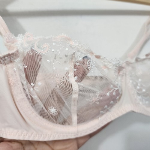 Simone Perele Delice Floral Sheer Embroidered Demi Bra Blush NWT Womens Size 34B - Picture 2 of 17