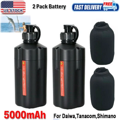 2 X 5.0Ah BM5000 For Daiwa Tanacom 750 1000 Electric Fishing Reel Battery BM2300