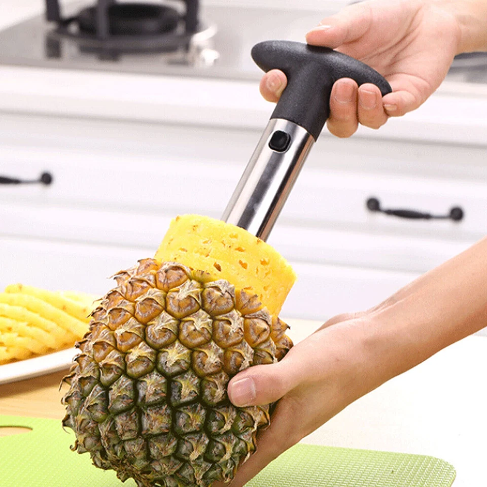 Cortador de piña cortador de ojos pelador de frutas acero inoxidable herramientas de cocina AAA Foto 3 de 4