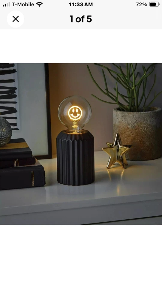 Lot 2  Mainstays RV Mancave kids room Smiley face battery Accent Lamps NIB Foto 4 de 4