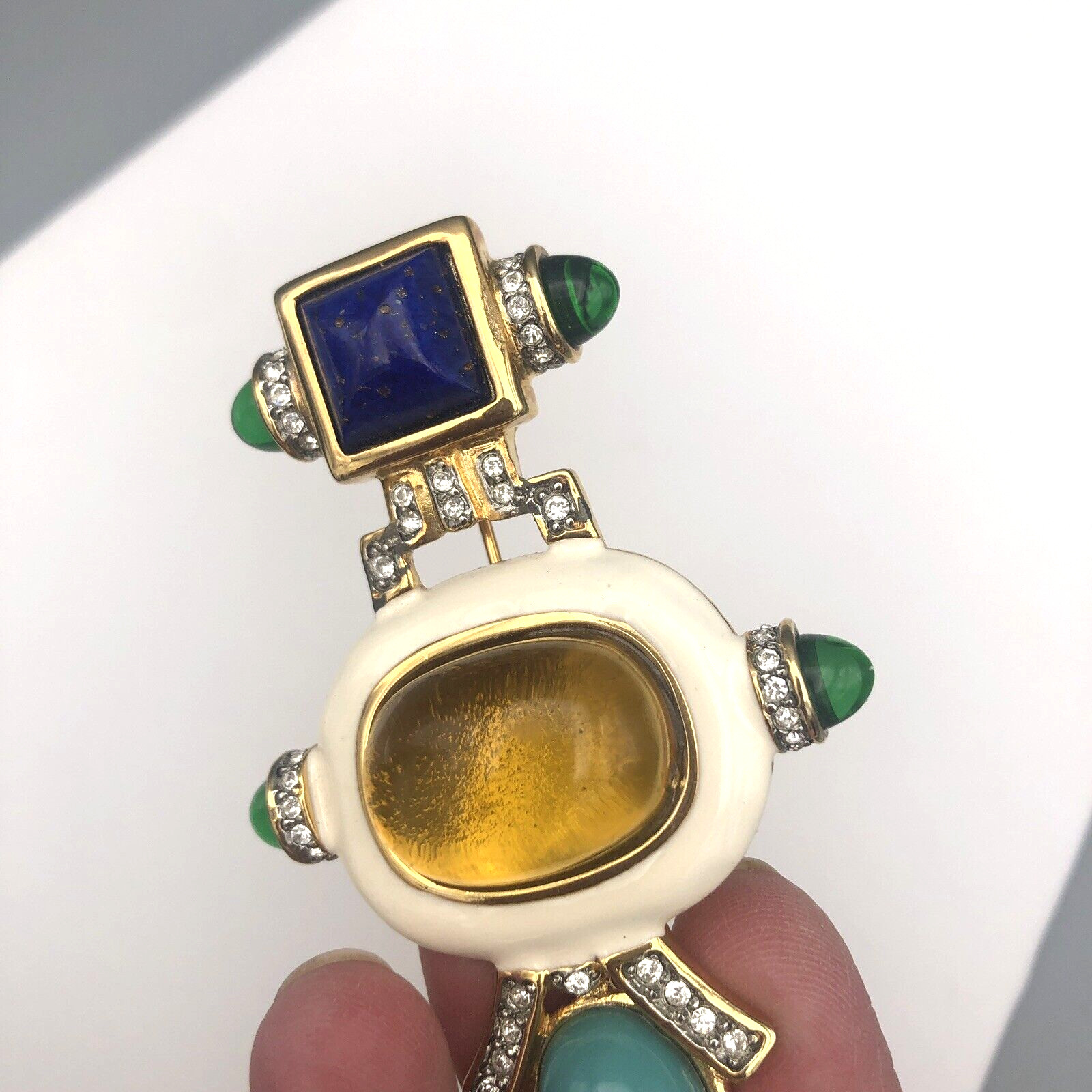 Vintage Kenneth Jay LANE KJL Brooch Gripoix Resin… - image 15