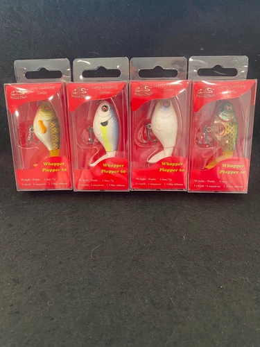 LOT of 4 River2Sea Whopper Plopper 60 Topwater Lure 4 COLORS