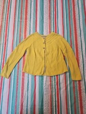Mini Boden Girls Yellow Knit Button Down Card...