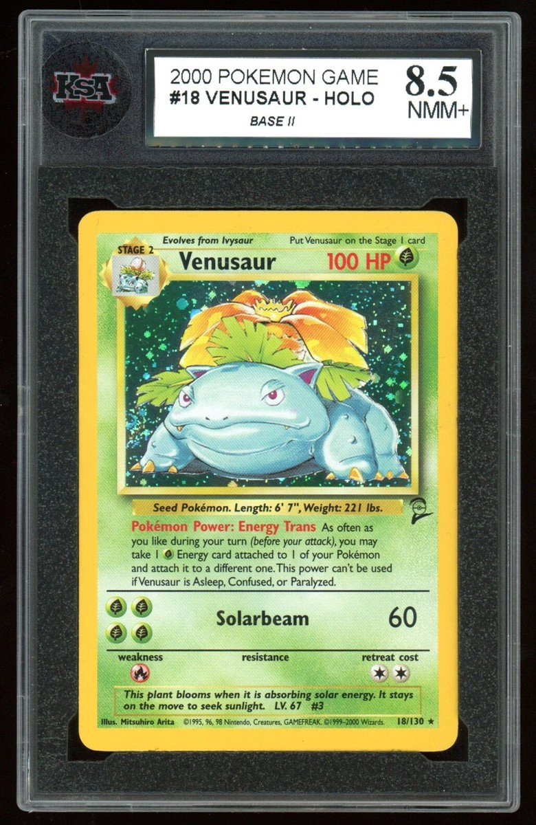 旧裏フシギバナ Venusaur Base Set Vintage Holo 2000 Pokemon Base Set 2 #18 Venusaur Holo KSA 8.5 NMM+ | eBay
