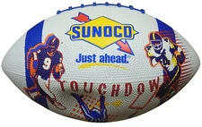 Vintage Sunoco Promo Promotional Just Ahead Touchdown Football White Blue