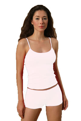 Damen Set Hemdchen  Panty Tank Top Shirt Spagettiträger Microfaser Wäschebeutel