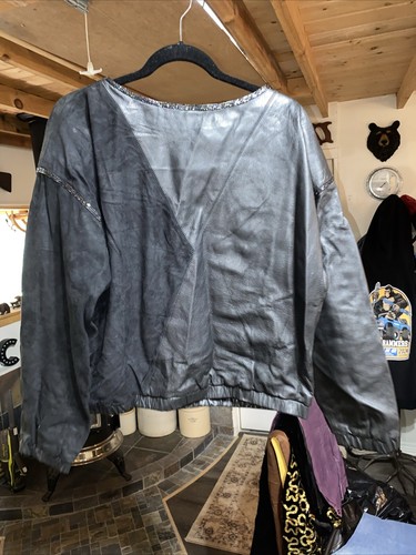 Pam Imports Vintage Sequined Top/ & Skirt Beautiful Leather Excellent Condition - Picture 3 of 12