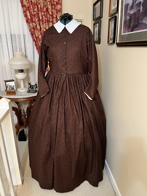 Victorian Lady Civil War Period Dress | Charles Dickens Reenactor Bridal Wedding Tea Party Costume