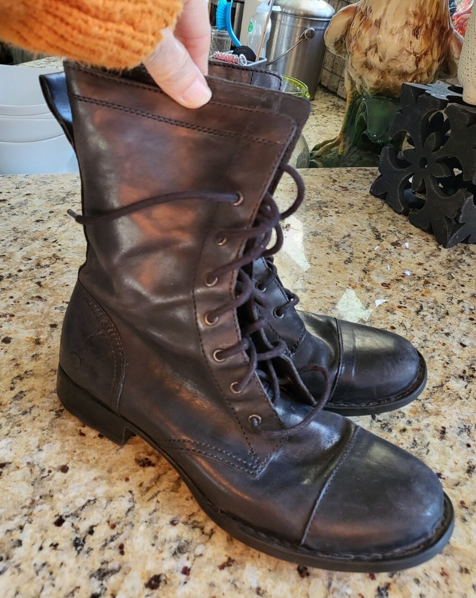 Born Women's Laurette Leather Mid-Calf Boots - Round Toe, Full Grain Leather, Side Zip