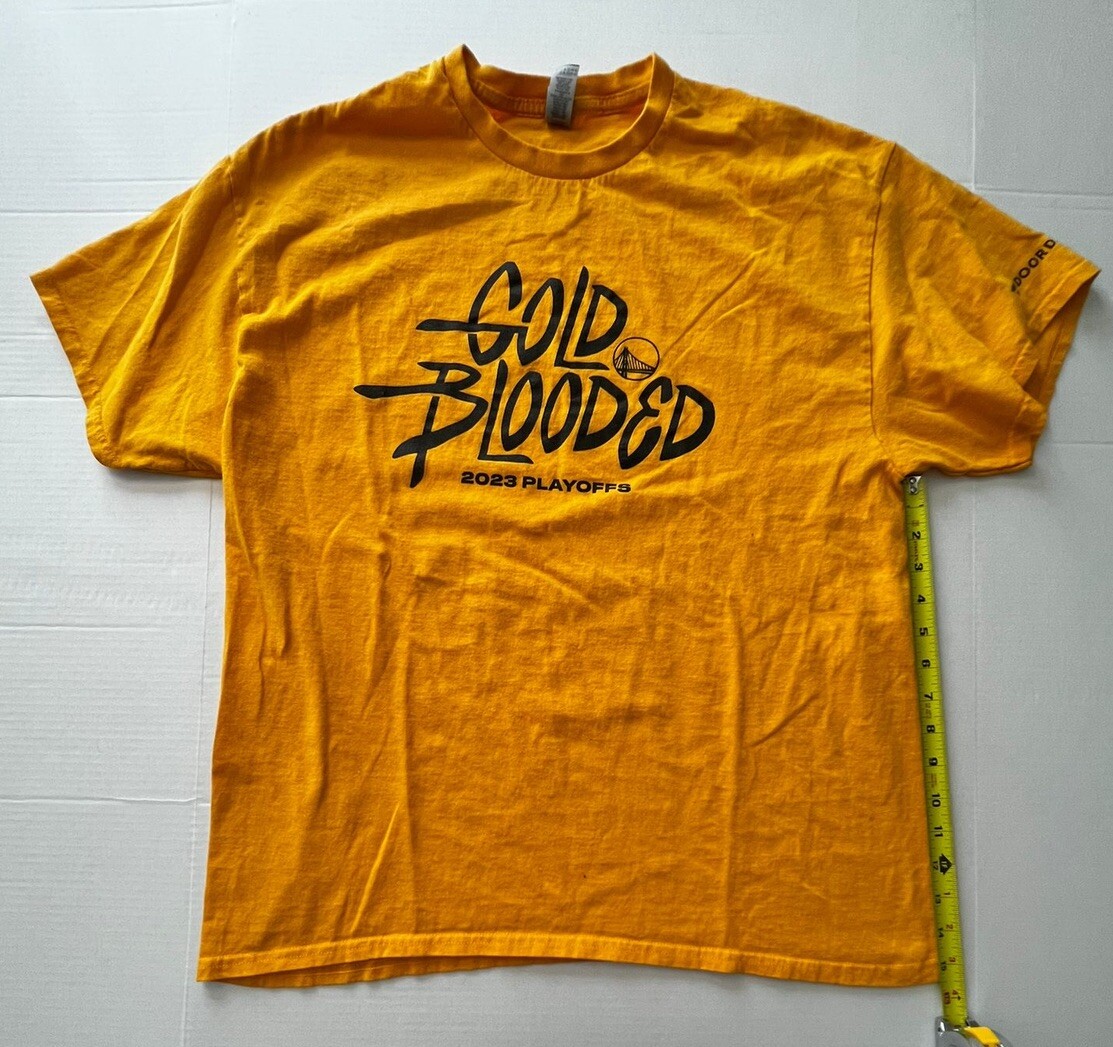 Golden State Warriors 2023 NBA Playoffs XL size T Shirt Gold Blooded