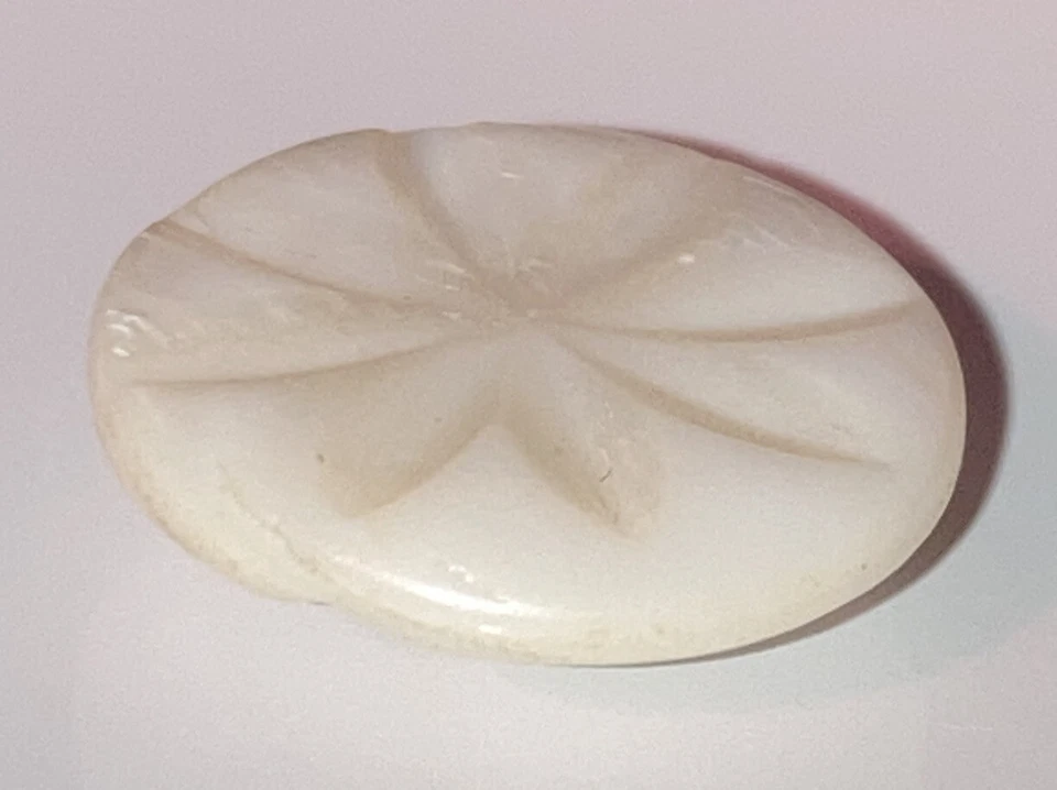 Vintage Shell Button Flower Carved Center Self Shank 5/8" - Image 4 of 4