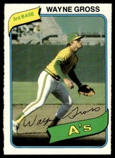 1980 O-Pee-Chee Wayne Gross Oakland Athletics #189 R104