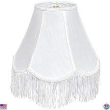 TOOTOO STAR Scalloped Fringe Lamp Shades 6"x13"x9.25" White Bell Replacement