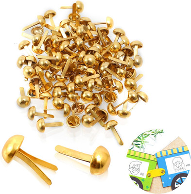 100 Stück Mini Runde Brads, Mini Scrapbooking Musterklammern, Metall Rundkopfkla