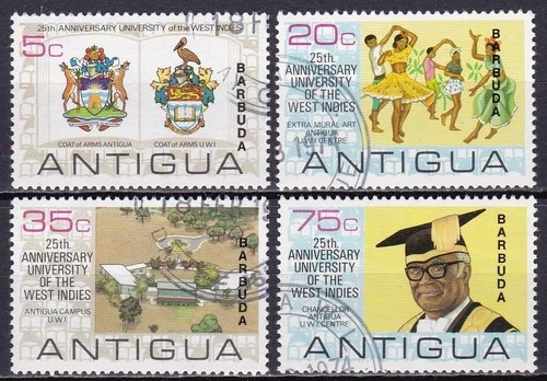 BARBUDA #138-141 USED 25th ANNIV. UNIVERSITY OF THE WEST INDIES