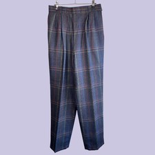 Vintage 70s Toffs Wool Rainbow High Waist Plaid Pants NWT