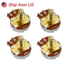 US 2pc A500K+ 2pc B500K Full Size Copper 18mm Long Shaft Guitar Potentiometers