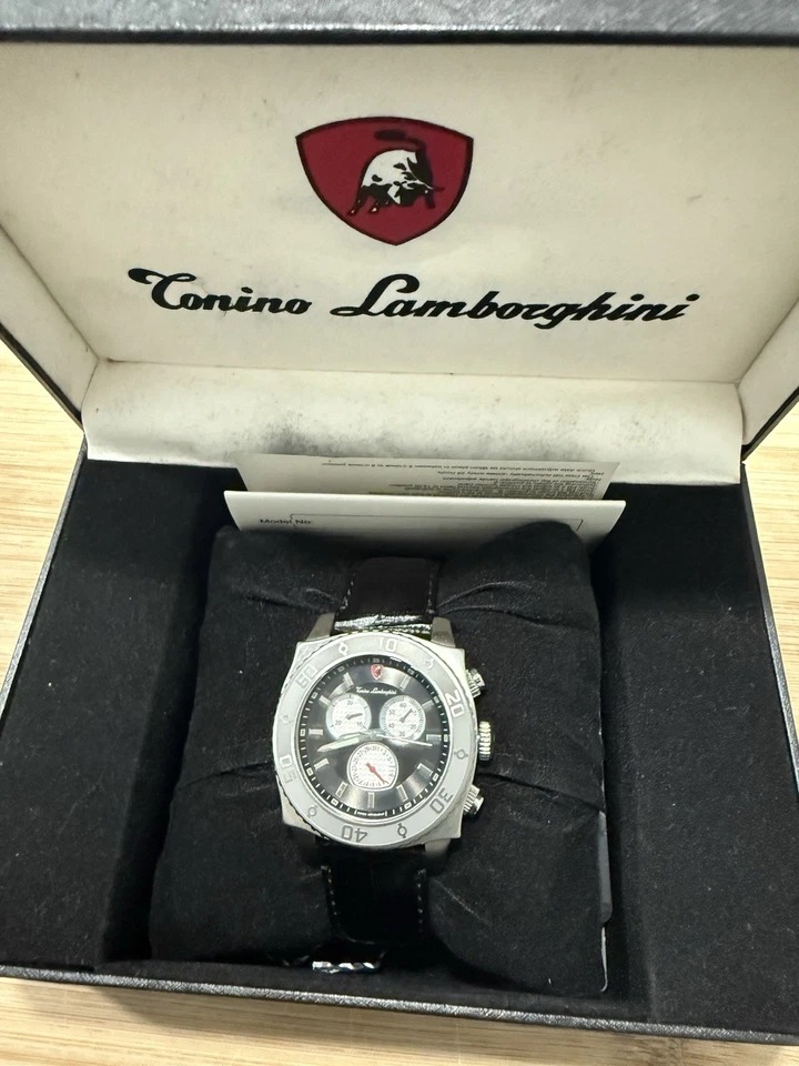 Tonino Lamborghini chronograph watch with black dial and date. stainless steel - Image 2 of 4