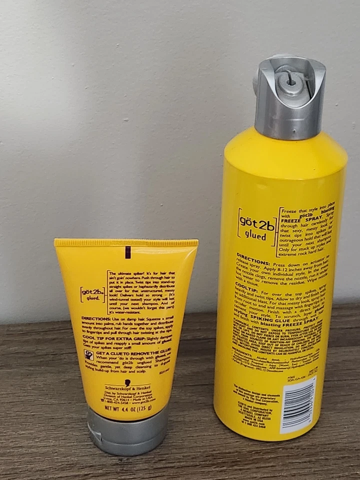 SCHWARZKOPF got2B Glued Blasting Freeze Spray 12 oz & Spiking Glue Styling Gel Foto 4 de 4