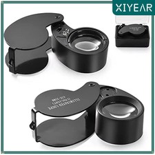 40 X Magnifying Loupe Jewelry Eye Glass Magnifier LED Light Jewelers Loop Pocket