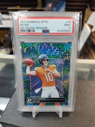 2024 DONRUSS OPTIC BO NIX MY HOUSE! ROOKIE DRAGON PRIZM RC /24 PSA 9
