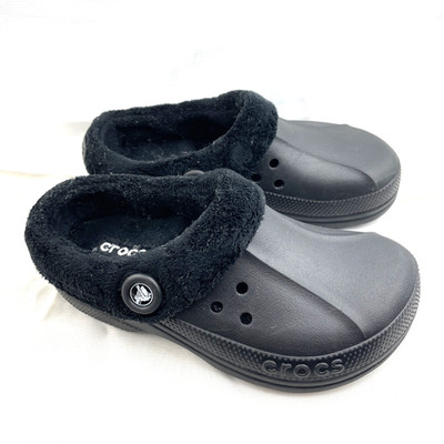 Crocs Classic Blitzen III Clogs Black Soft Fleece Lining Women's Size 7 Men's 5