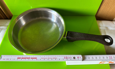 Bratpfanne Pfanne FISSLER Edelstahl Ø ca. 17 cm rostfrei 18/10 mit Griff
