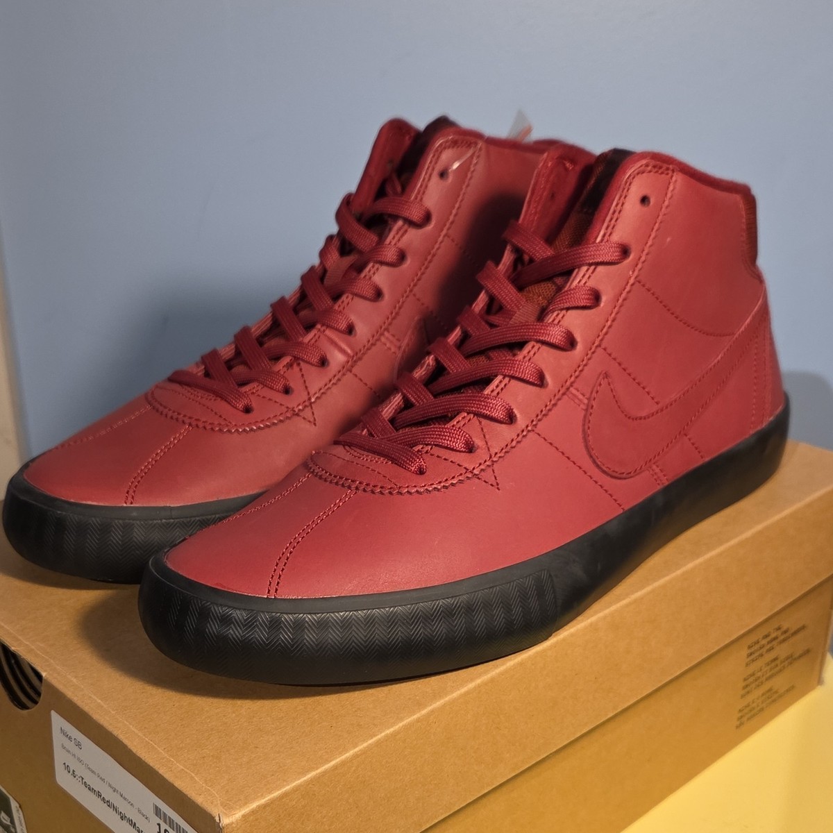 Nike SB Bruin Hi ISO Team Red Leo Baker US Size 10.5 | eBay