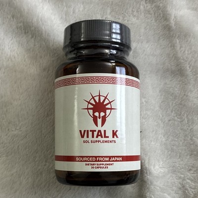 Sol Supplements Vital K Vitamin K, K2 Capsules 30ct Bone & Cardiovascular Health