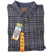Orvis Heavyweight Flannel Button Down Shirt Men XXL Gray Black Plaid Cotton