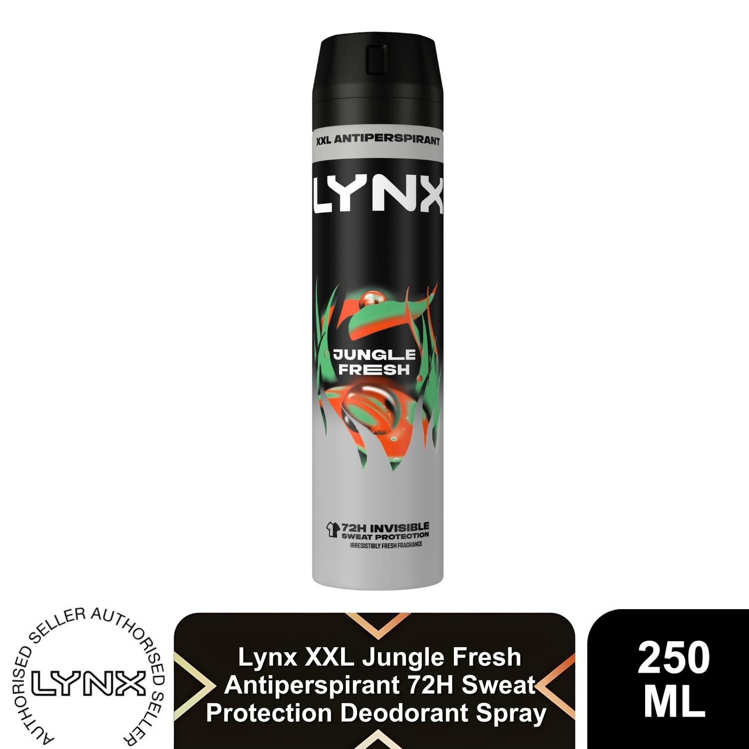 Lynx XXL Jungle Fresh Anti Perspirant Body Spray 250ml Mens Deodorant Anti Sweat