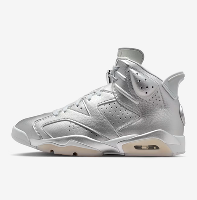 Nike Air Jordan 6 x Paris Saint-Germain Metallic Silver Mans Shoes