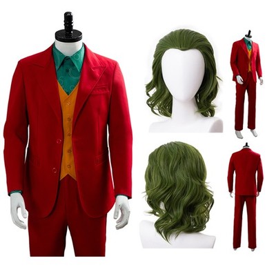 2022 DC Movie Clown Arthur Fleck Joaquin Phoenix Cosplay Costume Coat Pants+Wigs
