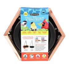 Pennington Red 2 in 1 Wild Bird Bath and Wild Bird Feeder, 4 lb. Capacity