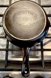 Martin Stove & Range #5 Cast Iron Skillet, “Hamburger” Logo, Florence AL 1920-53
