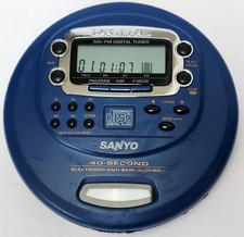 Sanyo CDP437 Portable CD Player AM/FM Radio Digital Tuner Blue Tested Works