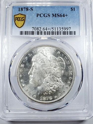 1878-S Morgan Silver Dollar MS64+ PCGS True View Gold Shield 🛡.