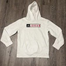 Nike Jordan Jumpman White Pullover Hoodie Youth Boys Large 12-13 Years