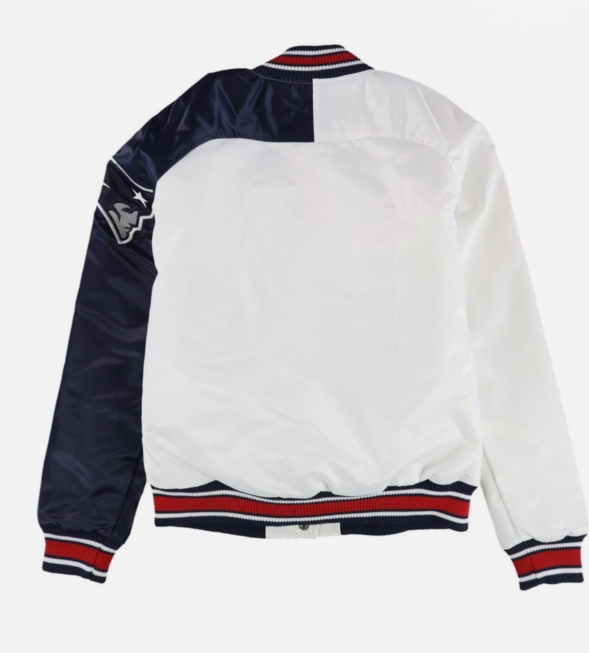 STARTER Mens New England Patriots Varsity Jacket, White, Small image 2