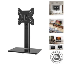 Sturdy Swivel Tabletop TV Stand for Modern Spaces, Fits 19-43 Inch TVs - Black