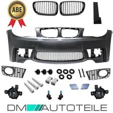 Sport Stoßstange vorne passt für BMW E81 E82 E87 E88 + Grill +Nebel Schwarz+ABE*