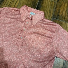 Vintage Towncraft Penn-Prest Shirt Mens large Red Geometric Short Sleeve 70s