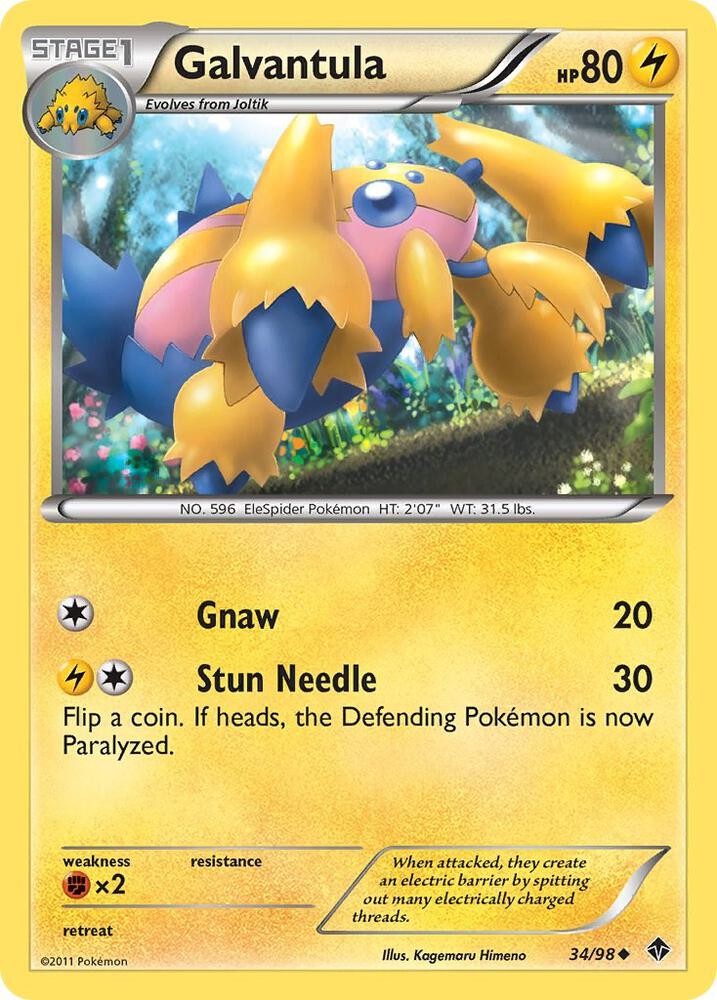 Galvantula #34/98 Emerging Powers Uncommon Pokemon TCG MP