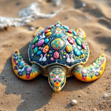 Easter Sea Turtle Digital Art Transparent Download PNG File 