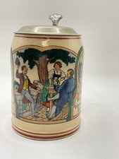 Vintage Marzi & Remy German Beer Stein Beer Garden Scene #15045