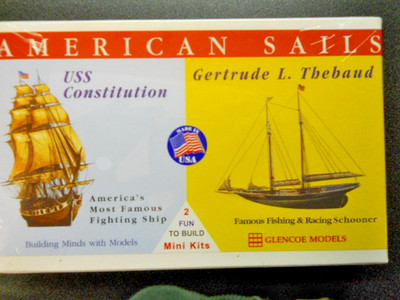 GLENCOE #3303 USS CONSTITUTIONS OLD IRONSIDES & GERTRUDE THEBAUD SHIP NEW IN BOX