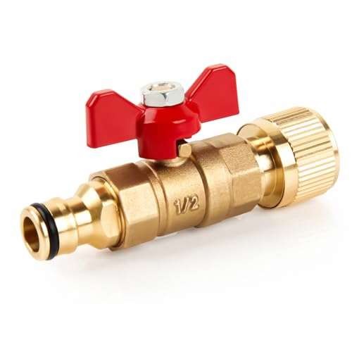 Garden Hose Quick Release in Line Shut Off Brass Valve  Assorted colors